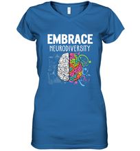 Load image into Gallery viewer, Embrace Neurodiversity Brain ADHD Autism Awareness Women's V-Neck T-Shirt