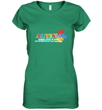 Load image into Gallery viewer, Autism doesn't end in April, its everyday of the year Autism Awareness Shirt Women's V-Neck T-Shirt