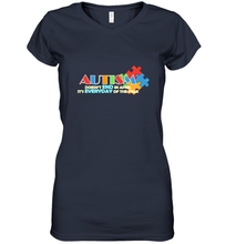 Load image into Gallery viewer, Autism doesn't end in April, its everyday of the year Autism Awareness Shirt Women's V-Neck T-Shirt