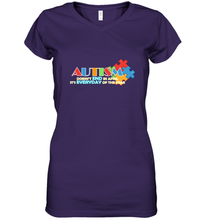 Load image into Gallery viewer, Autism doesn't end in April, its everyday of the year Autism Awareness Shirt Women's V-Neck T-Shirt