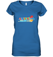 Load image into Gallery viewer, Autism doesn't end in April, its everyday of the year Autism Awareness Shirt Women's V-Neck T-Shirt