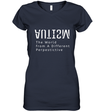 Load image into Gallery viewer, Autism Different Perspective Autism Awareness Women's V-Neck T-Shirt