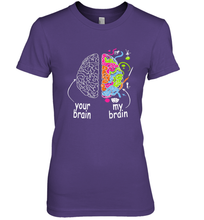 Load image into Gallery viewer, Neurodiversity brain Gift idea for Dyslexia ADHD Autism ASD Women's Premium T-Shirt