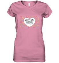 Load image into Gallery viewer, Autism Support Educate Advocate Autism Awareness T shirt Women's V-Neck T-Shirt