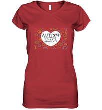 Load image into Gallery viewer, Autism Support Educate Advocate Autism Awareness T shirt Women's V-Neck T-Shirt