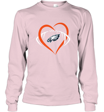 Load image into Gallery viewer, NFL Philadelphia Eagles Heart Love Football Long Sleeve T-Shirt