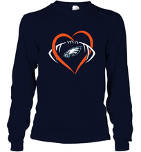 Load image into Gallery viewer, NFL Philadelphia Eagles Heart Love Football Long Sleeve T-Shirt