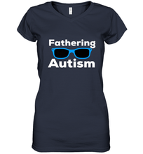 Load image into Gallery viewer, Fathering Autism Shades Women's V-Neck T-Shirt