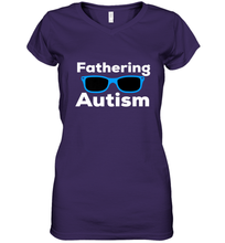 Load image into Gallery viewer, Fathering Autism Shades Women's V-Neck T-Shirt