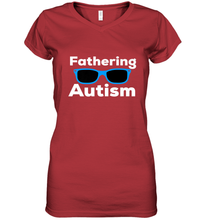 Load image into Gallery viewer, Fathering Autism Shades Women's V-Neck T-Shirt