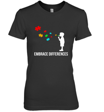 Load image into Gallery viewer, Embrace Differences Support Autism Awareness Day Tee Women's Premium T-Shirt