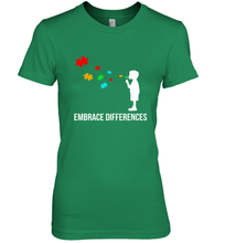 Load image into Gallery viewer, Embrace Differences Support Autism Awareness Day Tee Women's Premium T-Shirt