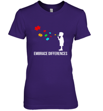 Load image into Gallery viewer, Embrace Differences Support Autism Awareness Day Tee Women's Premium T-Shirt