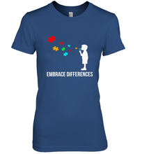 Load image into Gallery viewer, Embrace Differences Support Autism Awareness Day Tee Women's Premium T-Shirt