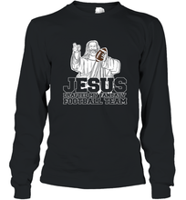 Load image into Gallery viewer, Jesus Drafted My Football Team Fantasy Football Draft Day Long Sleeve T-Shirt