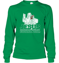 Load image into Gallery viewer, Jesus Drafted My Football Team Fantasy Football Draft Day Long Sleeve T-Shirt