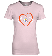 Load image into Gallery viewer, NFL Pittsburgh Steelers Heart Love Football Women's Premium T-Shirt