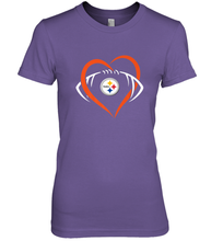 Load image into Gallery viewer, NFL Pittsburgh Steelers Heart Love Football Women's Premium T-Shirt