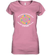 Load image into Gallery viewer, April is autism awareness month , Every day is Autism awareness day in our home AutismT shirt Women's V-Neck T-Shirt