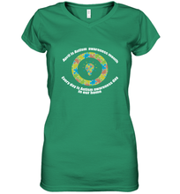 Load image into Gallery viewer, April is autism awareness month , Every day is Autism awareness day in our home AutismT shirt Women's V-Neck T-Shirt