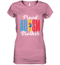Load image into Gallery viewer, Proud Autism Brother Awareness Support Premium T Shirt Women's V-Neck T-Shirt