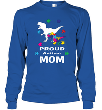 Load image into Gallery viewer, Proud Autism Mom T Rex Dinosaur Autism Awareness Long Sleeve T-Shirt