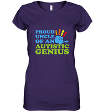 Load image into Gallery viewer, Autism Awareness Shirts Uncle Awareness Month Women's V-Neck T-Shirt