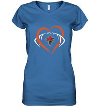 Load image into Gallery viewer, NFLAtlanta Falcons Heart Love Football Women's V-Neck T-Shirt