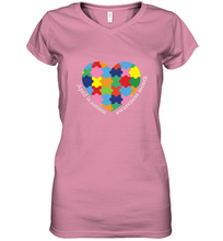 Load image into Gallery viewer, April is autism awareness month T shirt Women's V-Neck T-Shirt