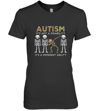 Load image into Gallery viewer, Autism it's a different ability Funny Dabbing skeleton Gift Women's Premium T-Shirt