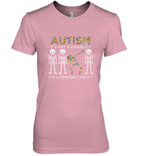 Load image into Gallery viewer, Autism it's a different ability Funny Dabbing skeleton Gift Women's Premium T-Shirt