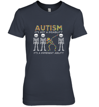 Load image into Gallery viewer, Autism it's a different ability Funny Dabbing skeleton Gift Women's Premium T-Shirt