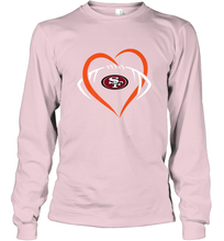 Load image into Gallery viewer, NFL San Francisco Heart Love Football Long Sleeve T-Shirt