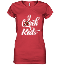 Load image into Gallery viewer, I Coach Kids Football Team Game Family Players Women's V-Neck T-Shirt