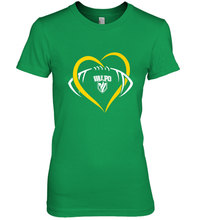Load image into Gallery viewer, Valparaiso Crusaders Large Heart Football Women's Premium T-Shirt