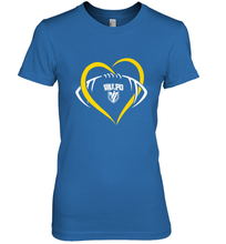 Load image into Gallery viewer, Valparaiso Crusaders Large Heart Football Women's Premium T-Shirt