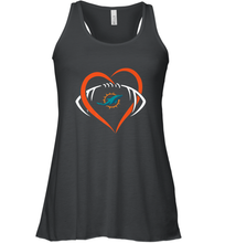 Load image into Gallery viewer, NFL Miami Dolphins Heart Love Football Women's Racerback Tank
