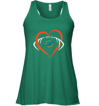 Load image into Gallery viewer, NFL Miami Dolphins Heart Love Football Women's Racerback Tank
