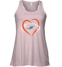 Load image into Gallery viewer, NFL Miami Dolphins Heart Love Football Women's Racerback Tank
