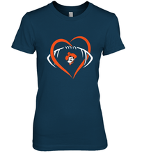 Load image into Gallery viewer, Oklahoma State Cowboys Large Heart  Football  Team Women's Premium T-Shirt
