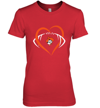 Load image into Gallery viewer, Oklahoma State Cowboys Large Heart  Football  Team Women's Premium T-Shirt
