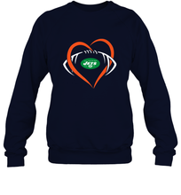 Load image into Gallery viewer, NFL New York Jets Heart Love Football Crewneck Sweatshirt
