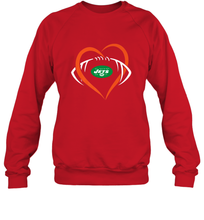 Load image into Gallery viewer, NFL New York Jets Heart Love Football Crewneck Sweatshirt
