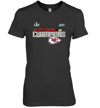 Load image into Gallery viewer, Youth Kansas City Chiefs NFL Pro Line by Fanatics Super Bowl LIV Champions Trophy Women's Premium T-Shirt
