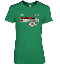 Load image into Gallery viewer, Youth Kansas City Chiefs NFL Pro Line by Fanatics Super Bowl LIV Champions Trophy Women's Premium T-Shirt
