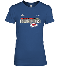 Load image into Gallery viewer, Youth Kansas City Chiefs NFL Pro Line by Fanatics Super Bowl LIV Champions Trophy Women's Premium T-Shirt
