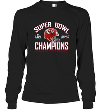 Load image into Gallery viewer, NFL super bowl Kansas City Chiefs Logo Helmet champions Long Sleeve T-Shirt
