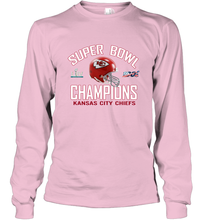 Load image into Gallery viewer, NFL super bowl Kansas City Chiefs Logo Helmet champions Long Sleeve T-Shirt

