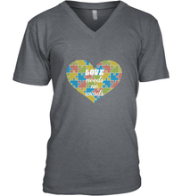 Load image into Gallery viewer, Love needs no words Autism Awareness DayT shirt Men's V-Neck
