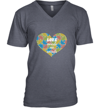 Load image into Gallery viewer, Love needs no words Autism Awareness DayT shirt Men's V-Neck
